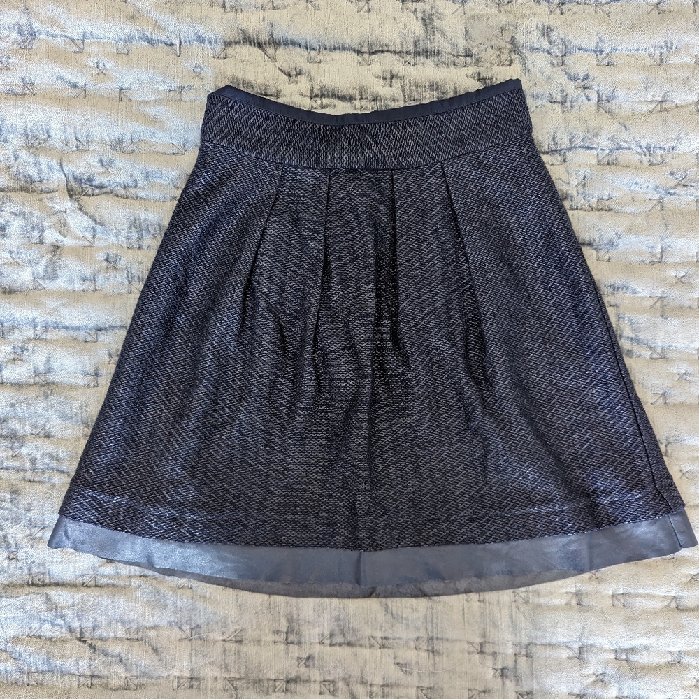 Nicole Miller Artelier Raffia and Leather Skirt - blue size 2